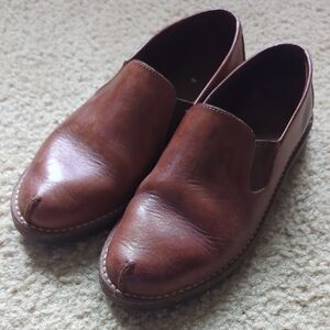 Brown Leather Slip-On Shoes
